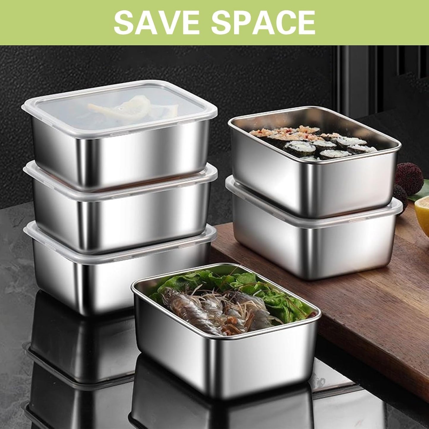 Boîtes de conservation alimentaire en acier inoxydable