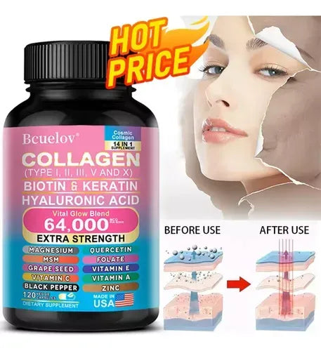 Capsules de collagène - éclat jeunesse, cheveux & ongles renforcés