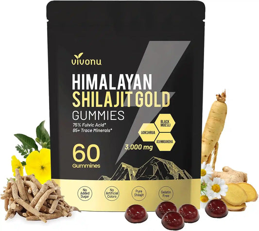 Gummies Shilajit Himalayen Pur - Booster d'Énergie et Vitalité Naturelle