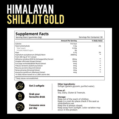 Gummies Shilajit Himalayen Pur - Booster d'Énergie et Vitalité Naturelle