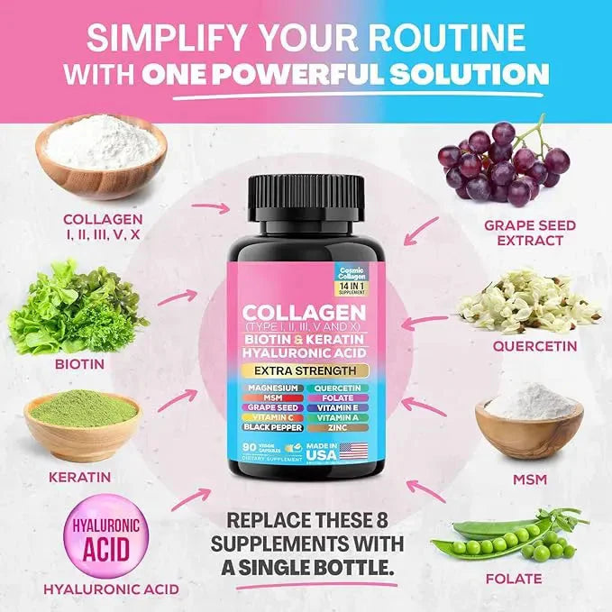 Capsules de collagène - éclat jeunesse, cheveux & ongles renforcés