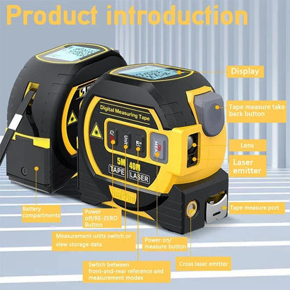 Mètre Laser Intelligent 3-en-1 : Mesurez avec Précision et Facilité