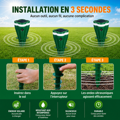Répulsif Solaire Ultrasonique Gardien Solaire Pro