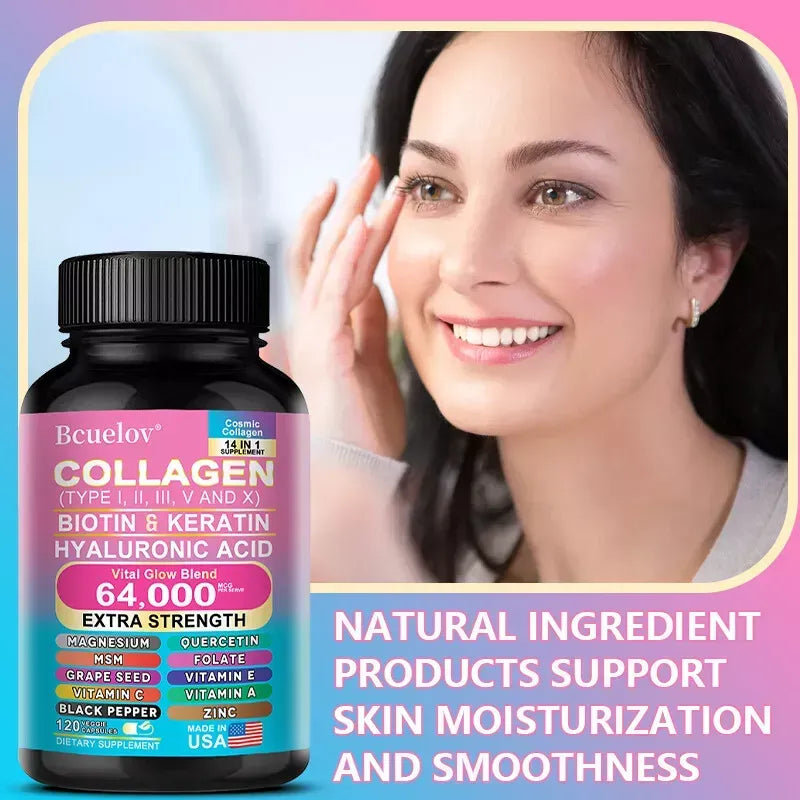 Capsules de collagène - éclat jeunesse, cheveux & ongles renforcés