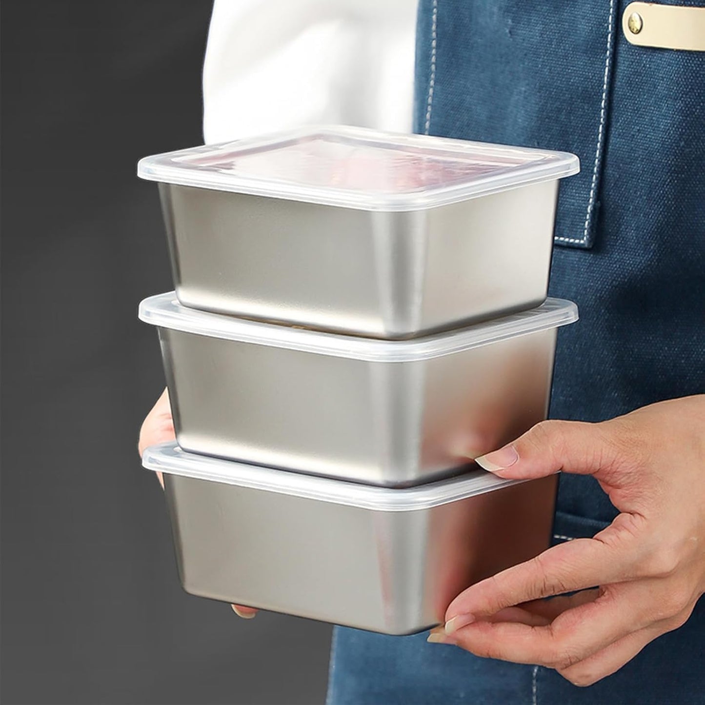 Boîtes de conservation alimentaire en acier inoxydable