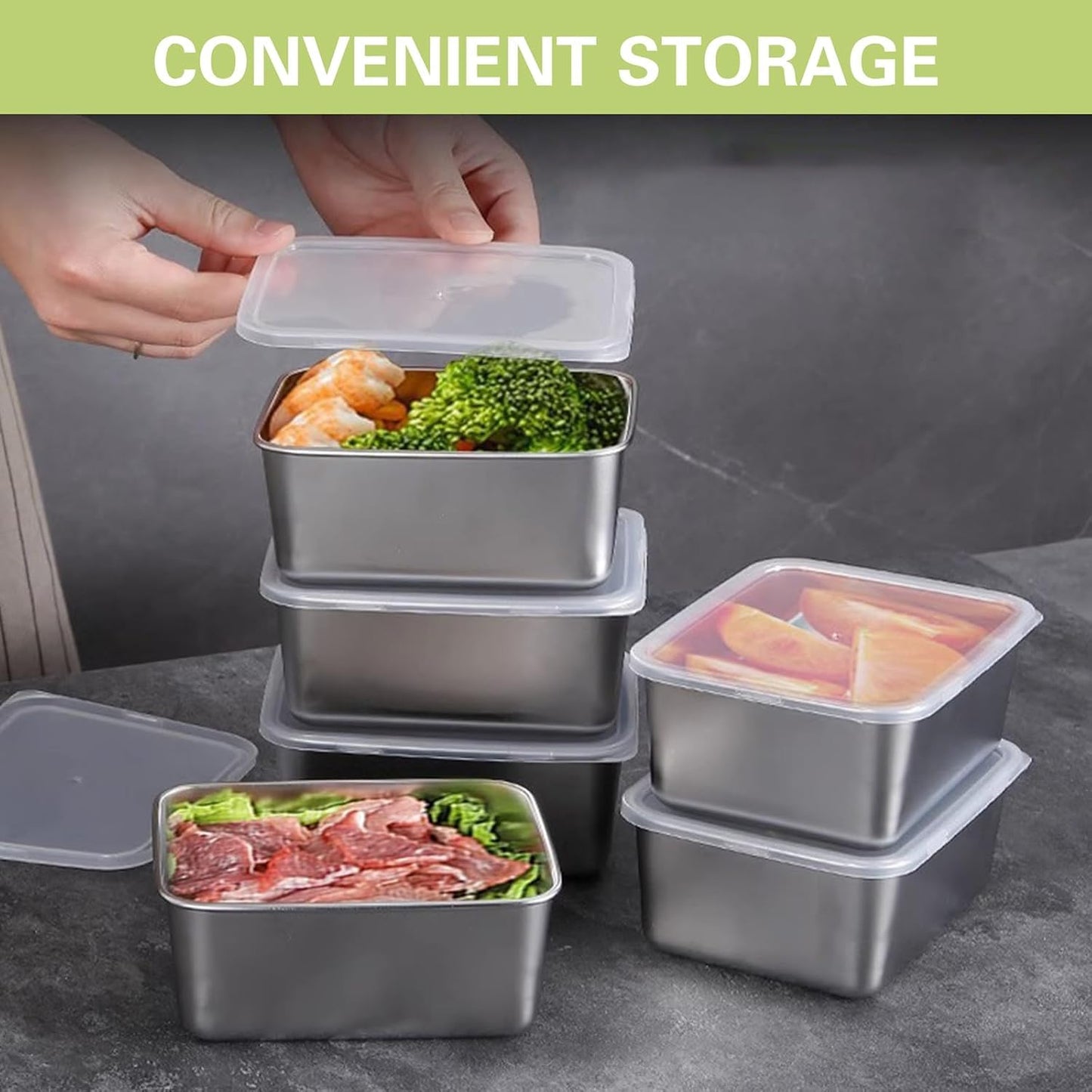 Boîtes de conservation alimentaire en acier inoxydable