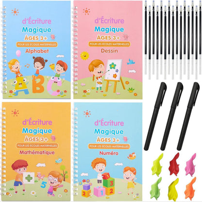 Kit d'Apprentissage Magique Réutilisable - Pack Éducatif Complet pour Enfants