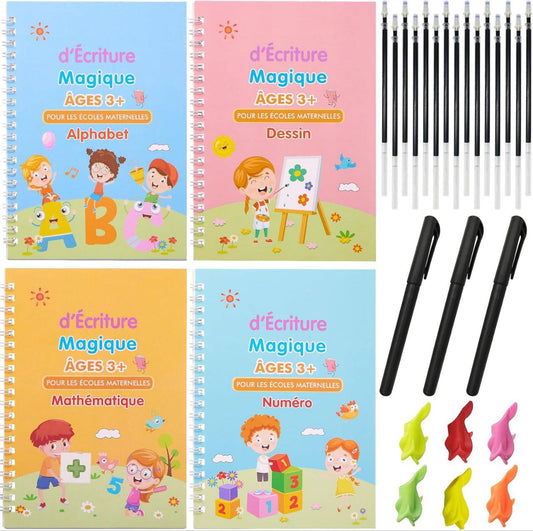 Kit d'Apprentissage Magique Réutilisable - Pack Éducatif Complet pour Enfants