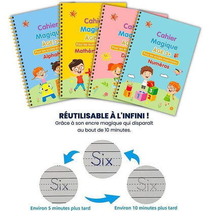 Kit d'Apprentissage Magique Réutilisable - Pack Éducatif Complet pour Enfants