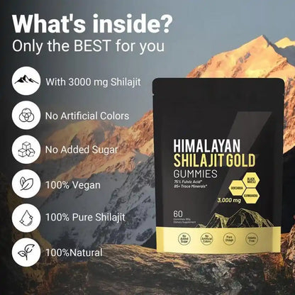 Gummies Shilajit Himalayen Pur - Booster d'Énergie et Vitalité Naturelle